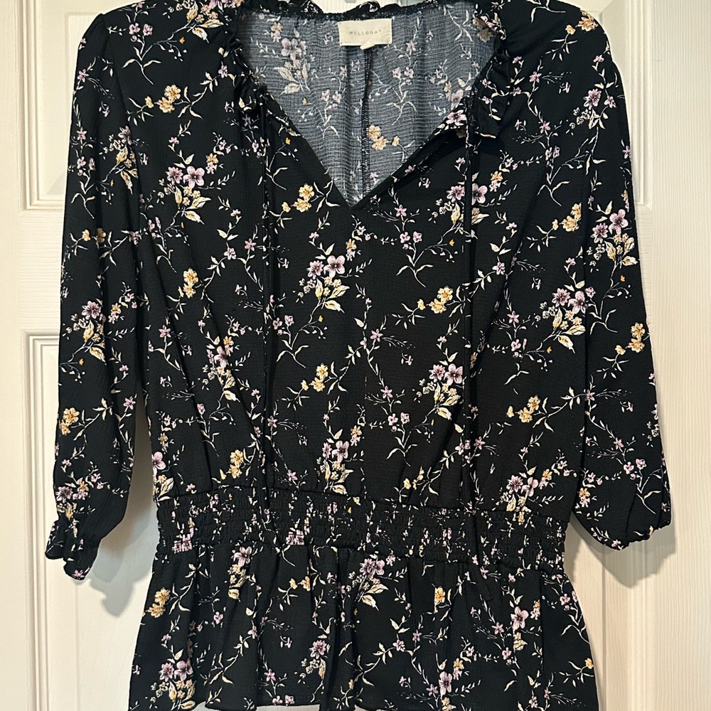 Floral Black Women's Top